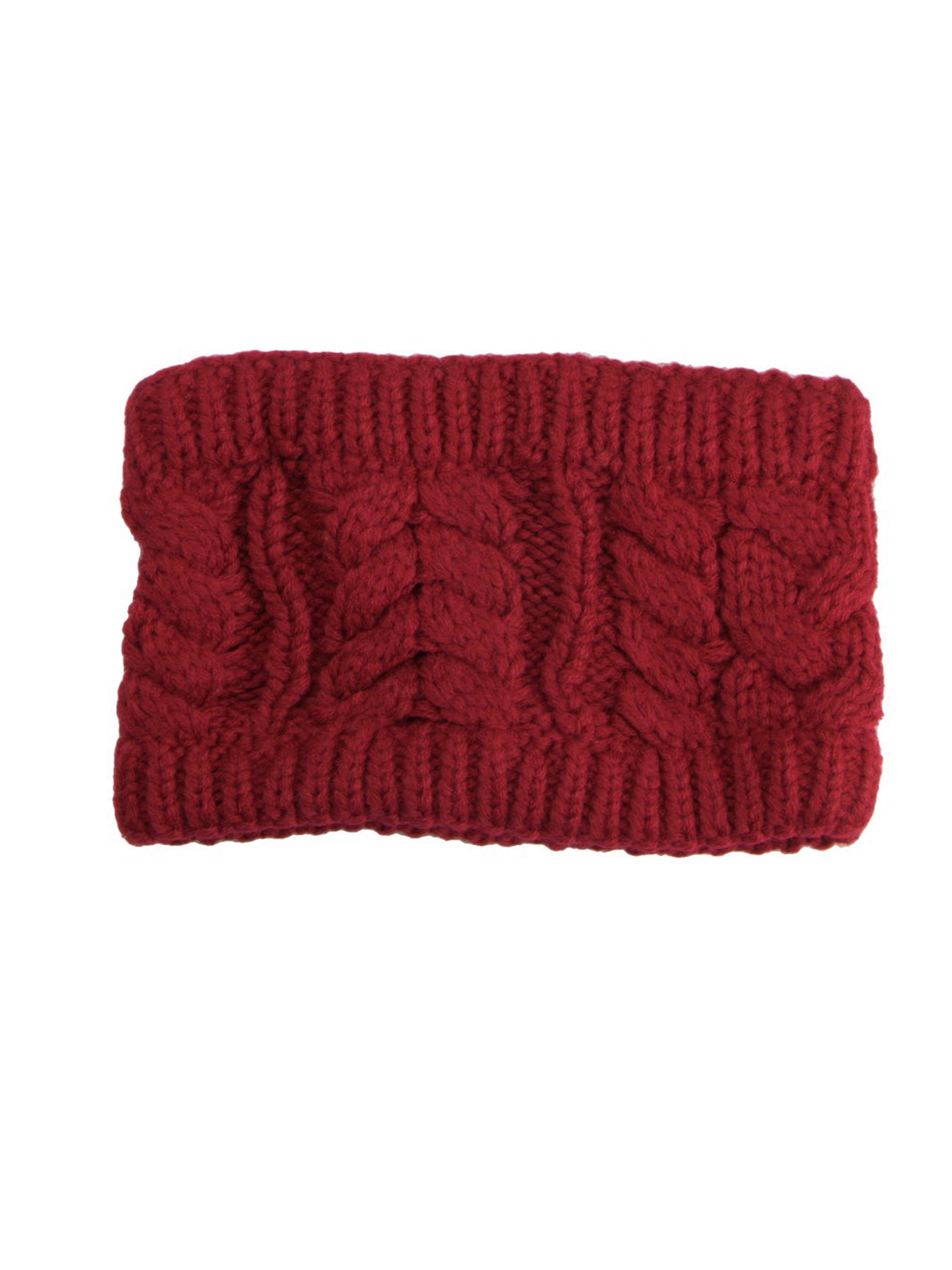 Red Cable Knitted Headband