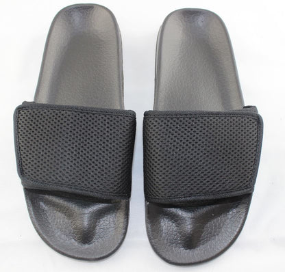 Mens Sporty Black Mesh Slides (SIZE 12 ONLY AVAILABLE)