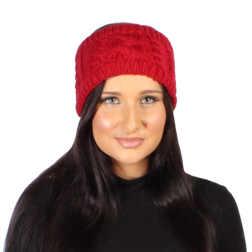 Red Cable Knitted Headband